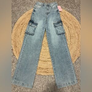 Juicy Couture Blue Flare Wide Leg Jeans